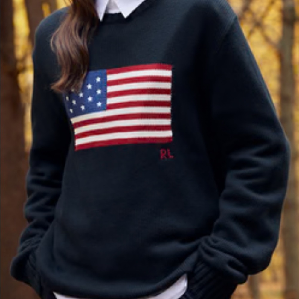 Ralph Lauren KITH Limited Edition Men's Navy Sweater with American Flag